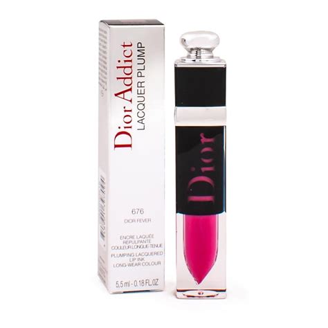 dior addict lacquer plump lip gloss lipstick 676 dior fever|Dior lacquer plump lipstick review.